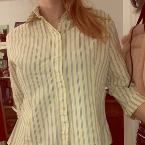 Willi Smith yellow striped blouse